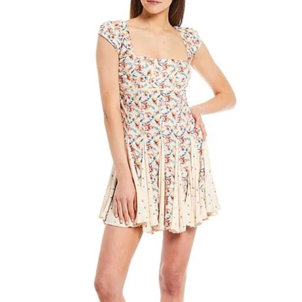 Free people peach combo dress